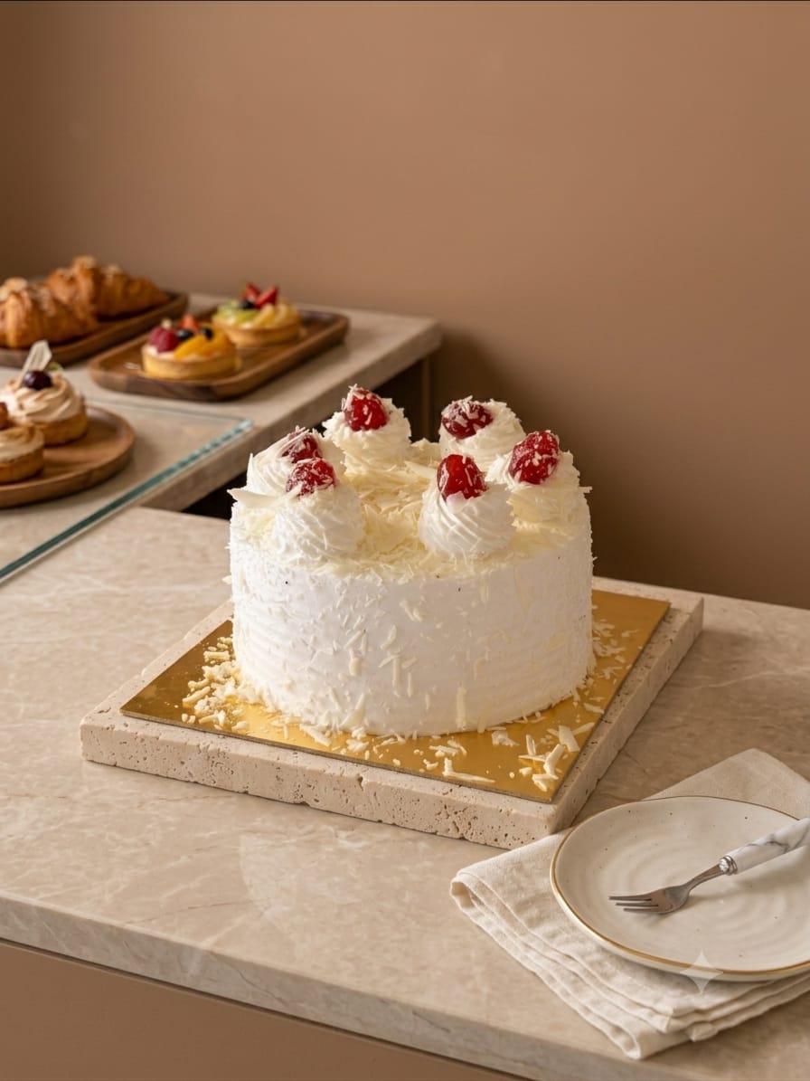 Meltin white forest cake